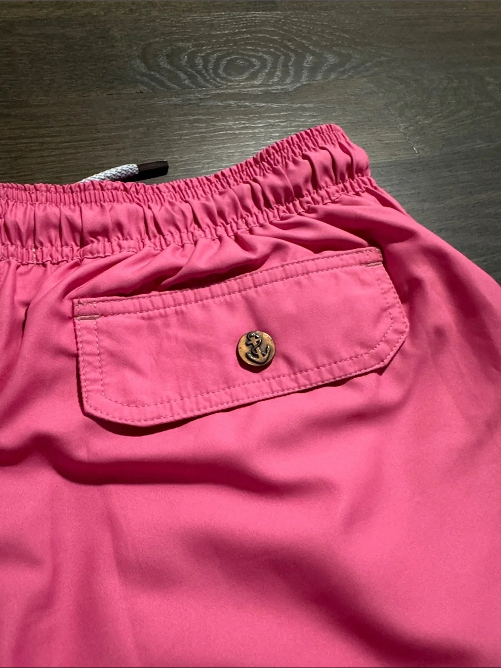 Retromarine Pink Men's Swim Trunks with Anchor Logo